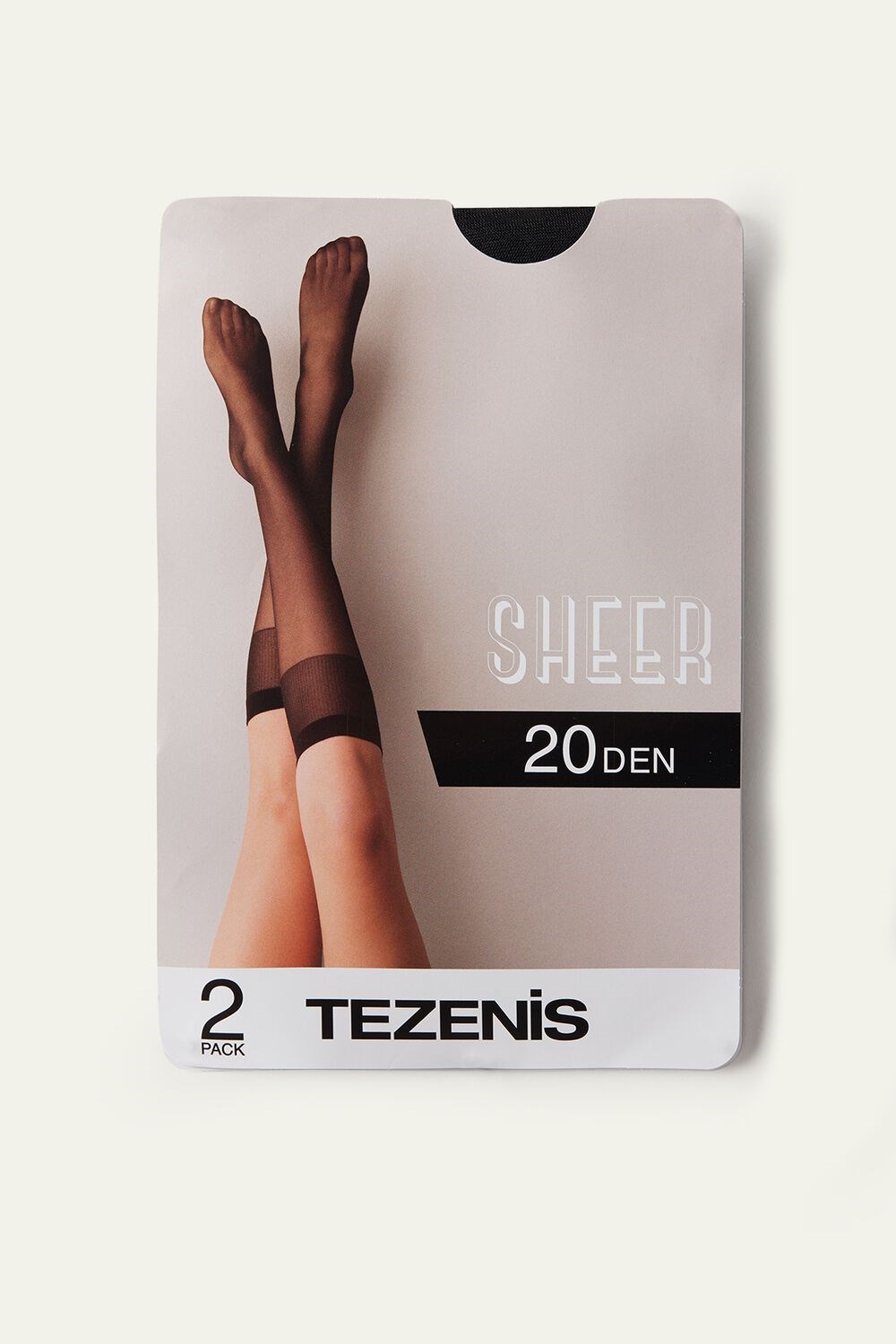 Tezenis 2 X 20 Den Appearance Sheer Knee-Highs Czarne Czarne | 9418-GRZCA