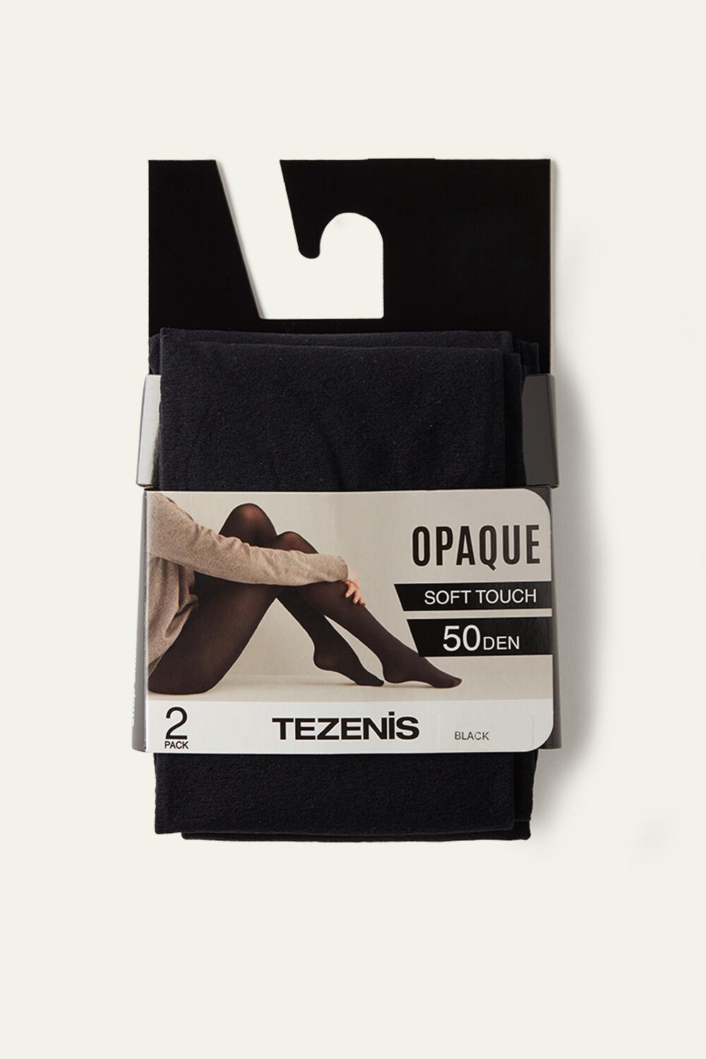 Tezenis 2 X 50 Den Opaque Microfiber Tights Czarne Czarne | 1376-ALTFG