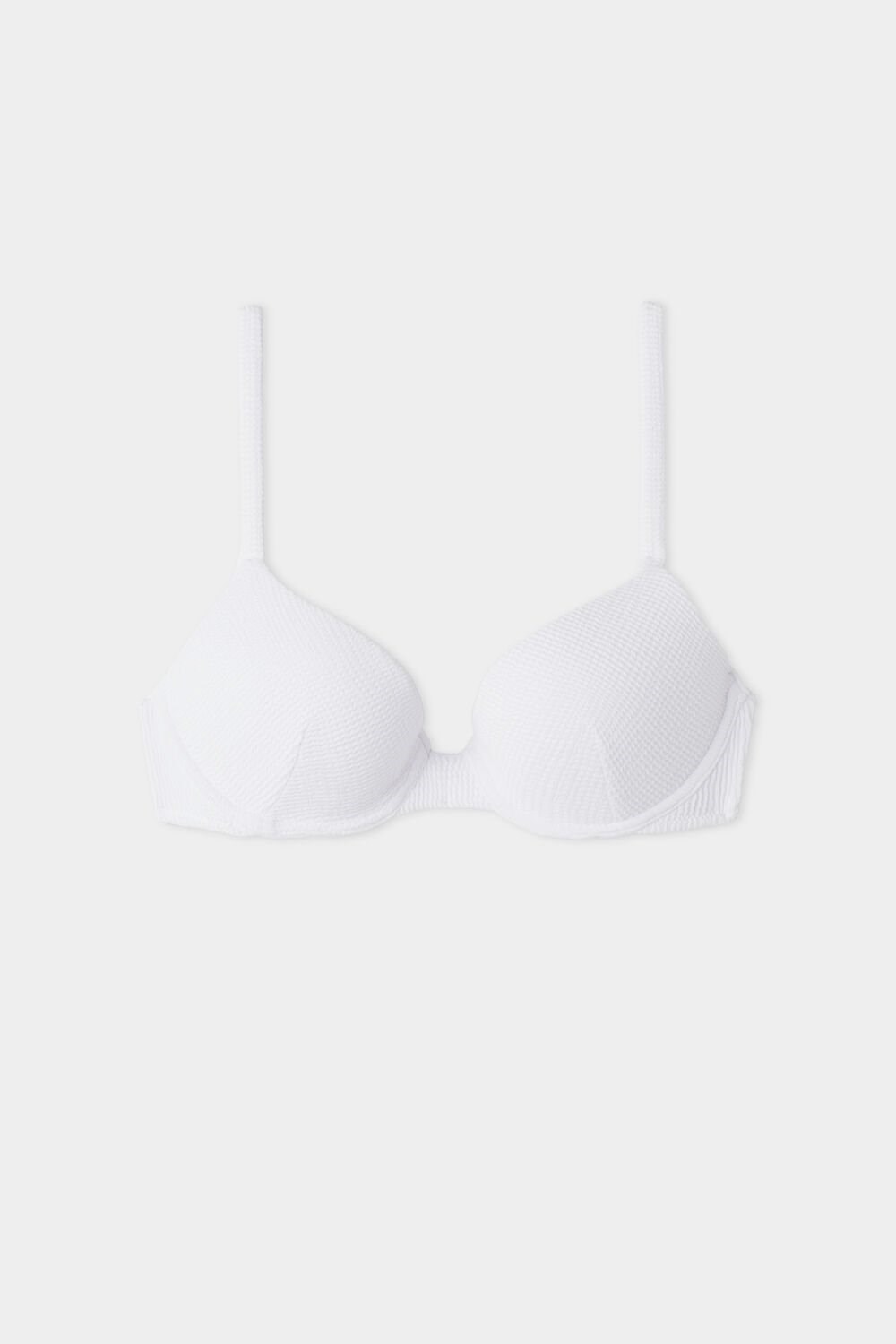 Tezenis 3D-Effect Watowany Push-Up Bikini Top Białe Białe | 1634-CULMB