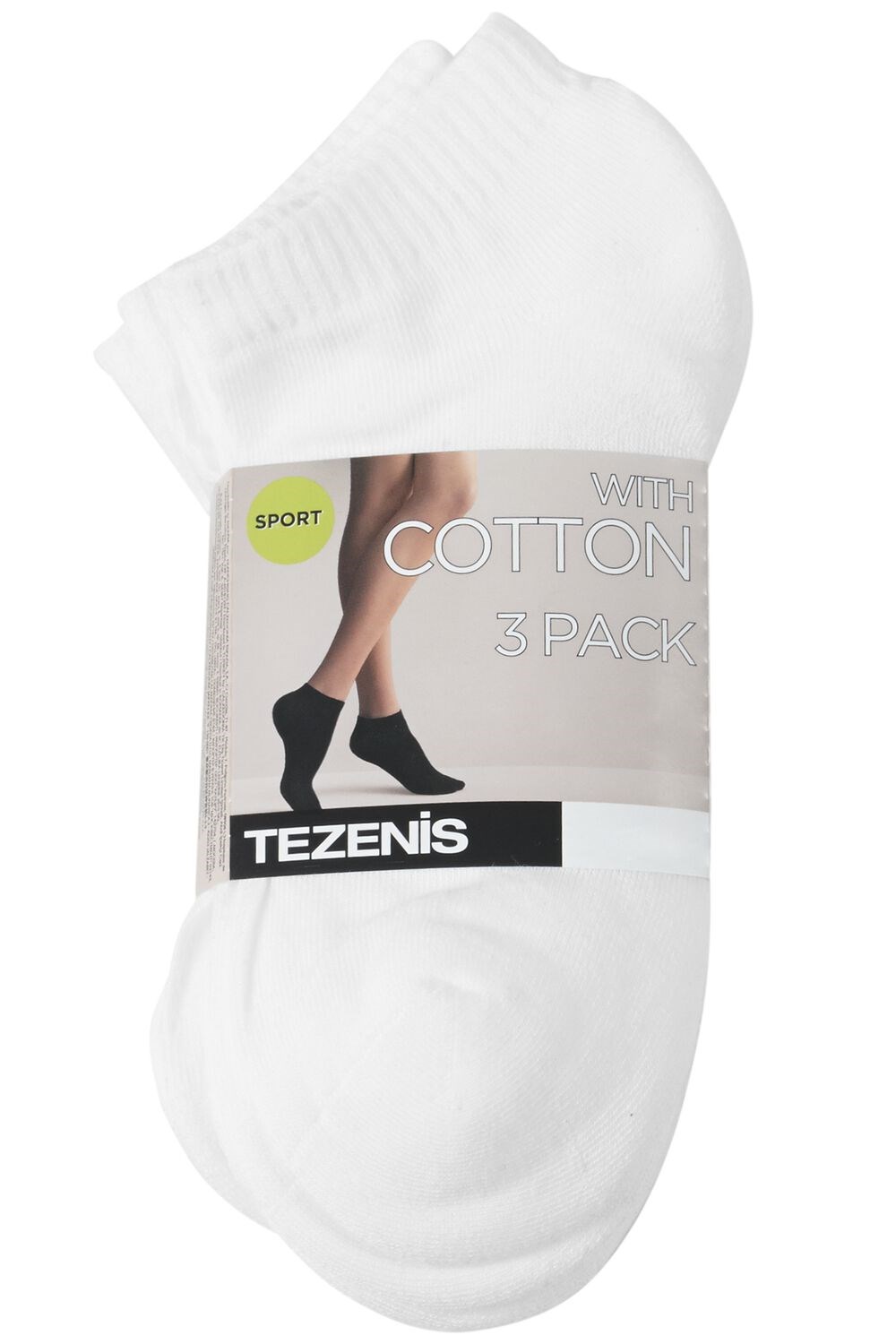 Tezenis 3 x Invisible sport socks in cotton Białe Białe | 0273-VYQSD