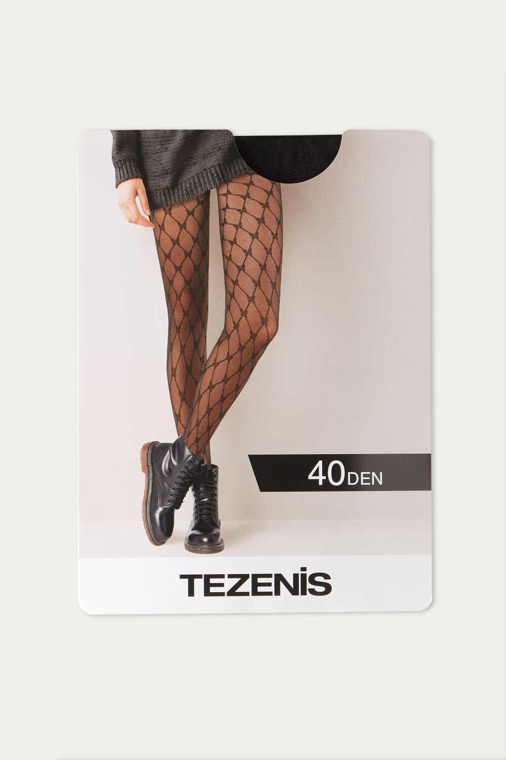 Tezenis 40 Denier Patterned Party Tights Czarne Czarne | 7283-MRFQU