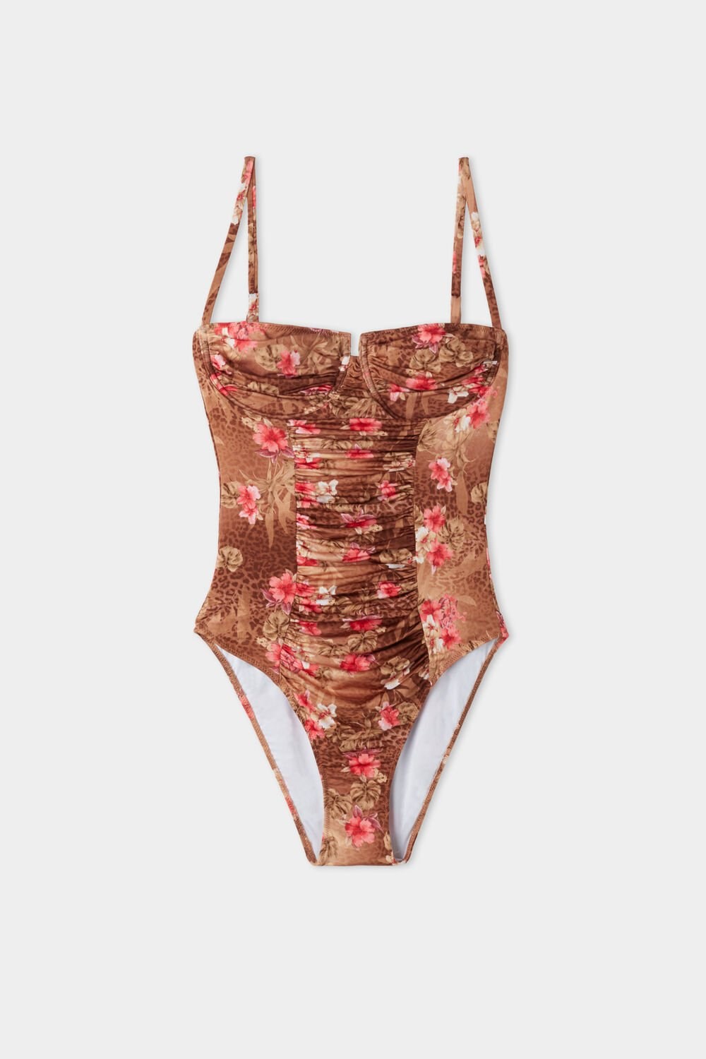 Tezenis Aloha Jungle One-Piece Balconette Swimsuit Floral New Jungle Print 746v | 7091-IJDHB