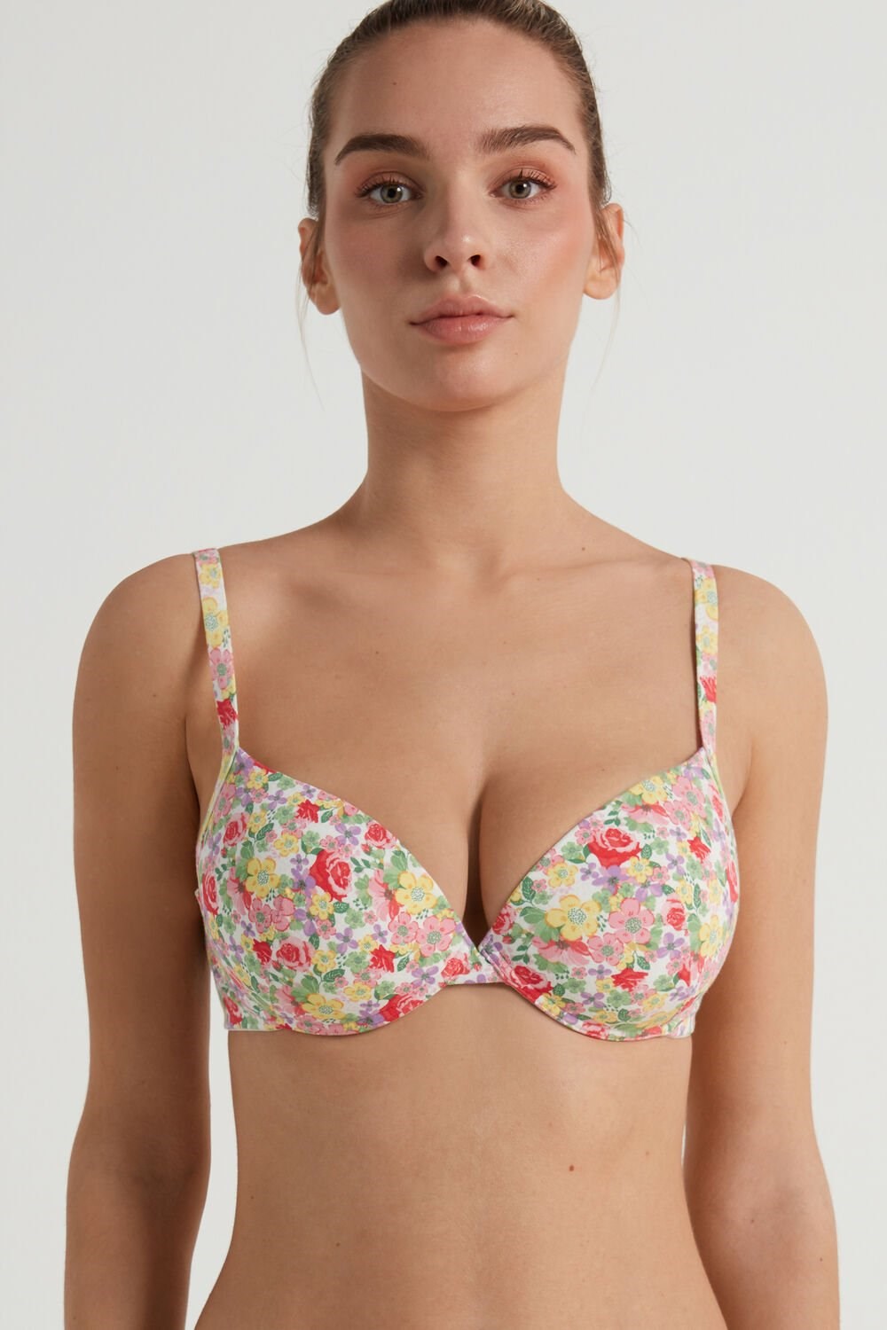 Tezenis Athens Printed Push-Up Bra Floral Wildflower Print 294v | 0431-JMOXS