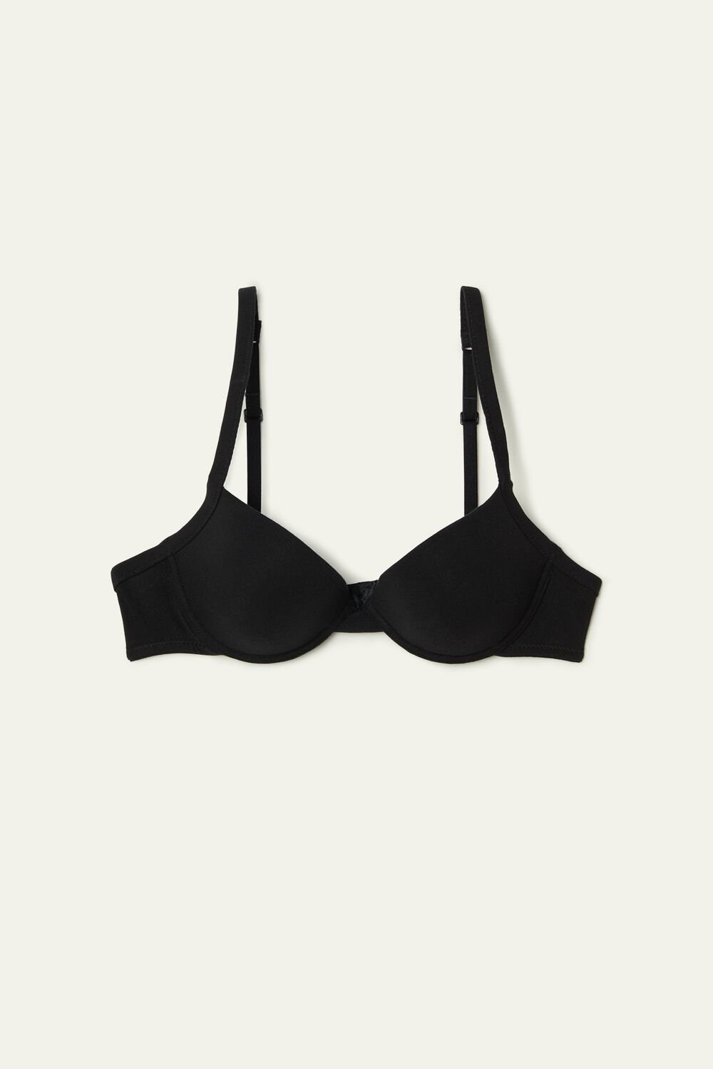 Tezenis Athens Push-Up Bra in Bawełniane Czarne Czarne | 2761-YKTVL