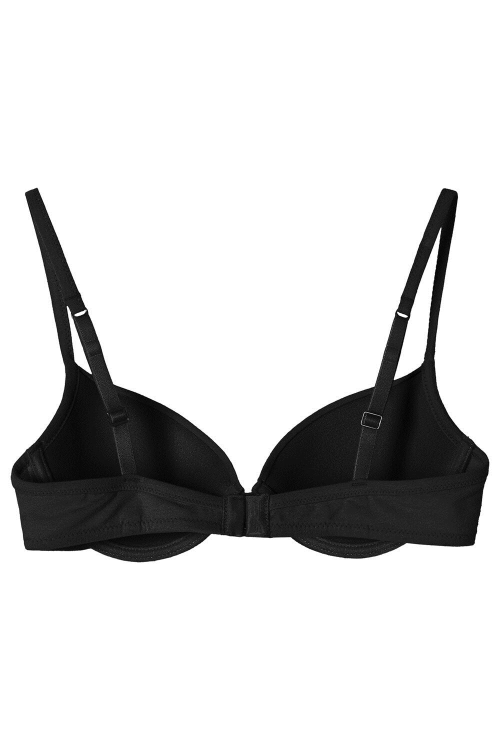 Tezenis Athens Push-Up Bra in Bawełniane Czarne Czarne | 2761-YKTVL