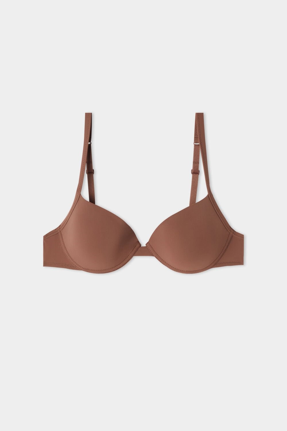 Tezenis Athens Push-Up Bra in Microfiber Brązowe Brązowe | 6174-JYUAZ