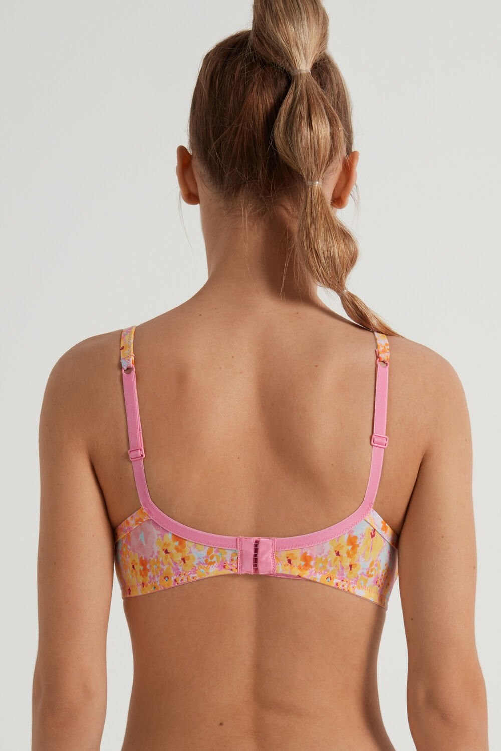 Tezenis Athens Push-Up Bra in Microfiber Floral Spring Flowers Print 302v | 6437-JUEGZ