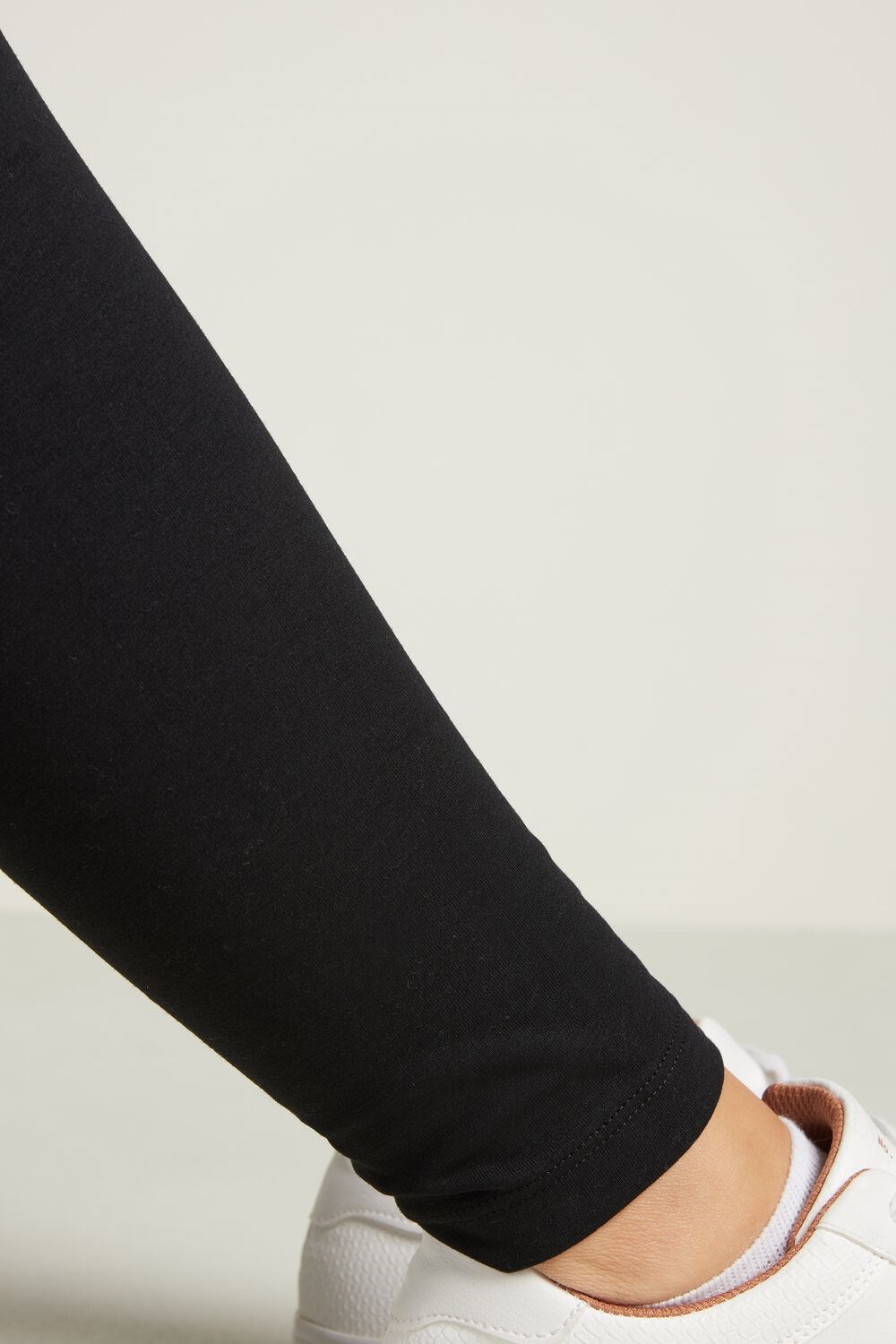 Tezenis Basic Bawełniane Leggings Czarne Czarne | 0495-HJZKN