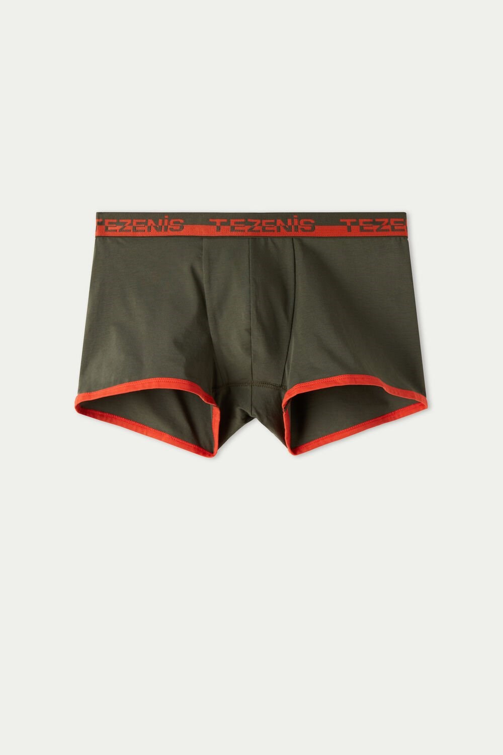 Tezenis Bawełniane Boxers with Logo Elastic Band Zielone Pomarańczowe | 4627-YORAF