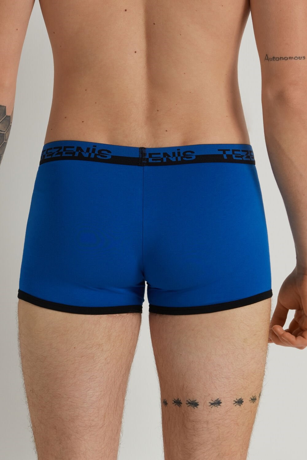 Tezenis Bawełniane Boxers with Logo Elastic Band Niebieskie Jasny | 7349-RSBWQ