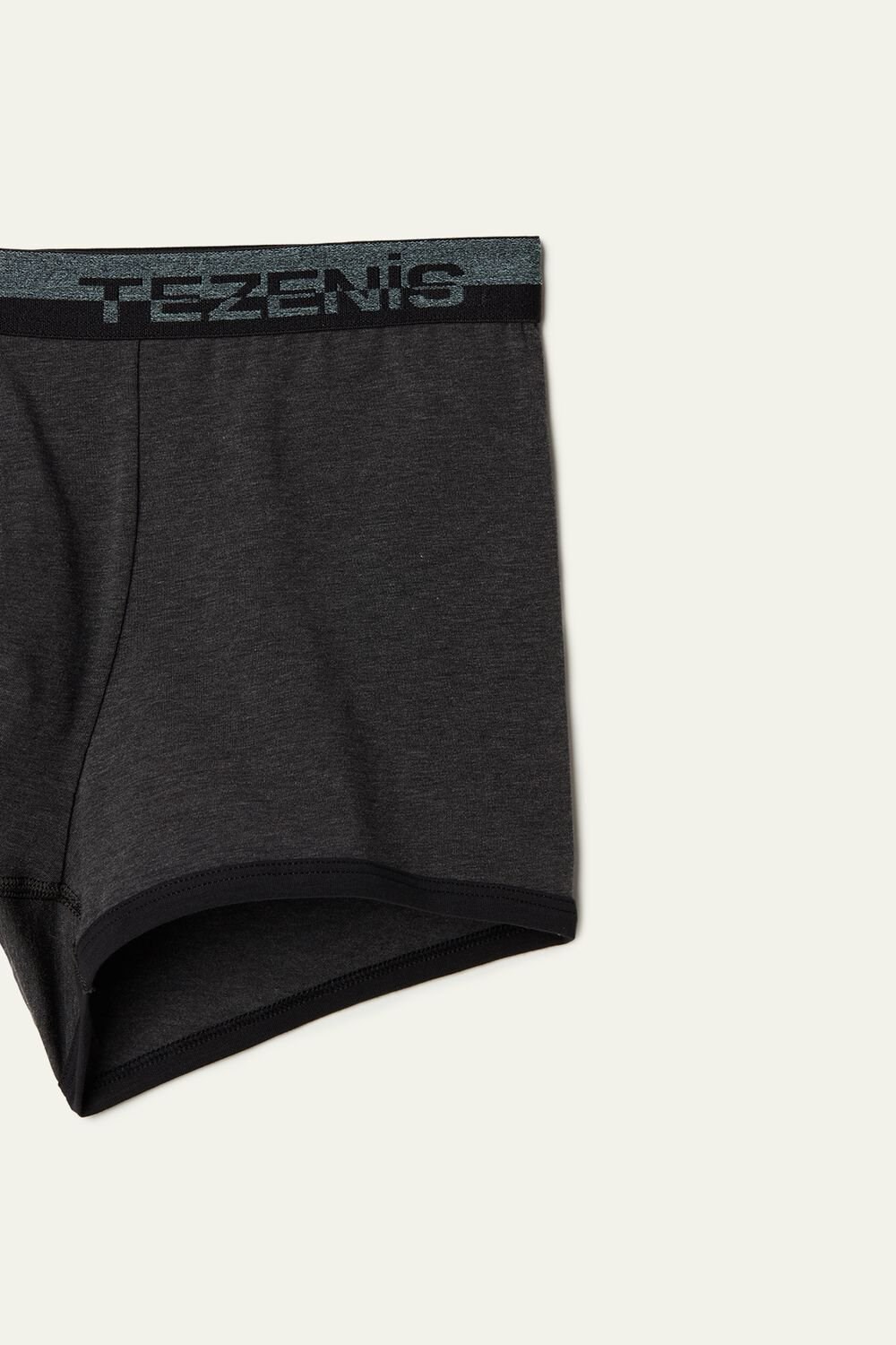 Tezenis Bawełniane Boxers with Logo Elastic Band Ciemny Szare Ciemny | 8540-UFBEZ