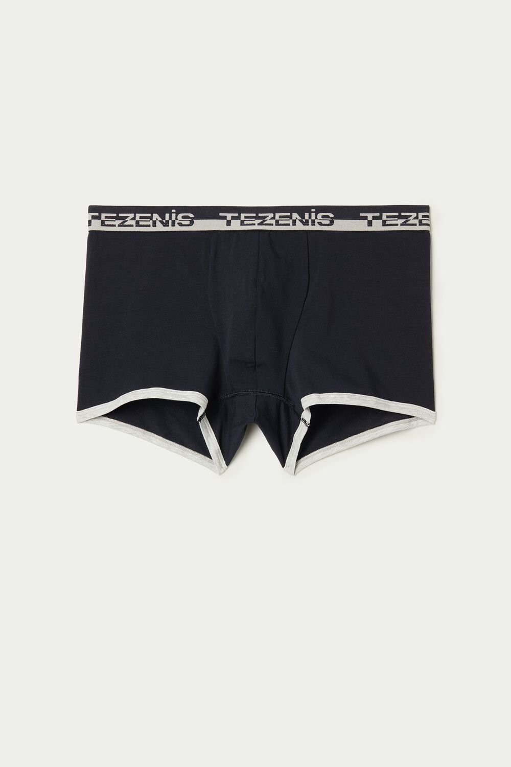 Tezenis Bawełniane Boxers with Logo Elastic Band Niebieskie Ciemny | 8546-WUBJX