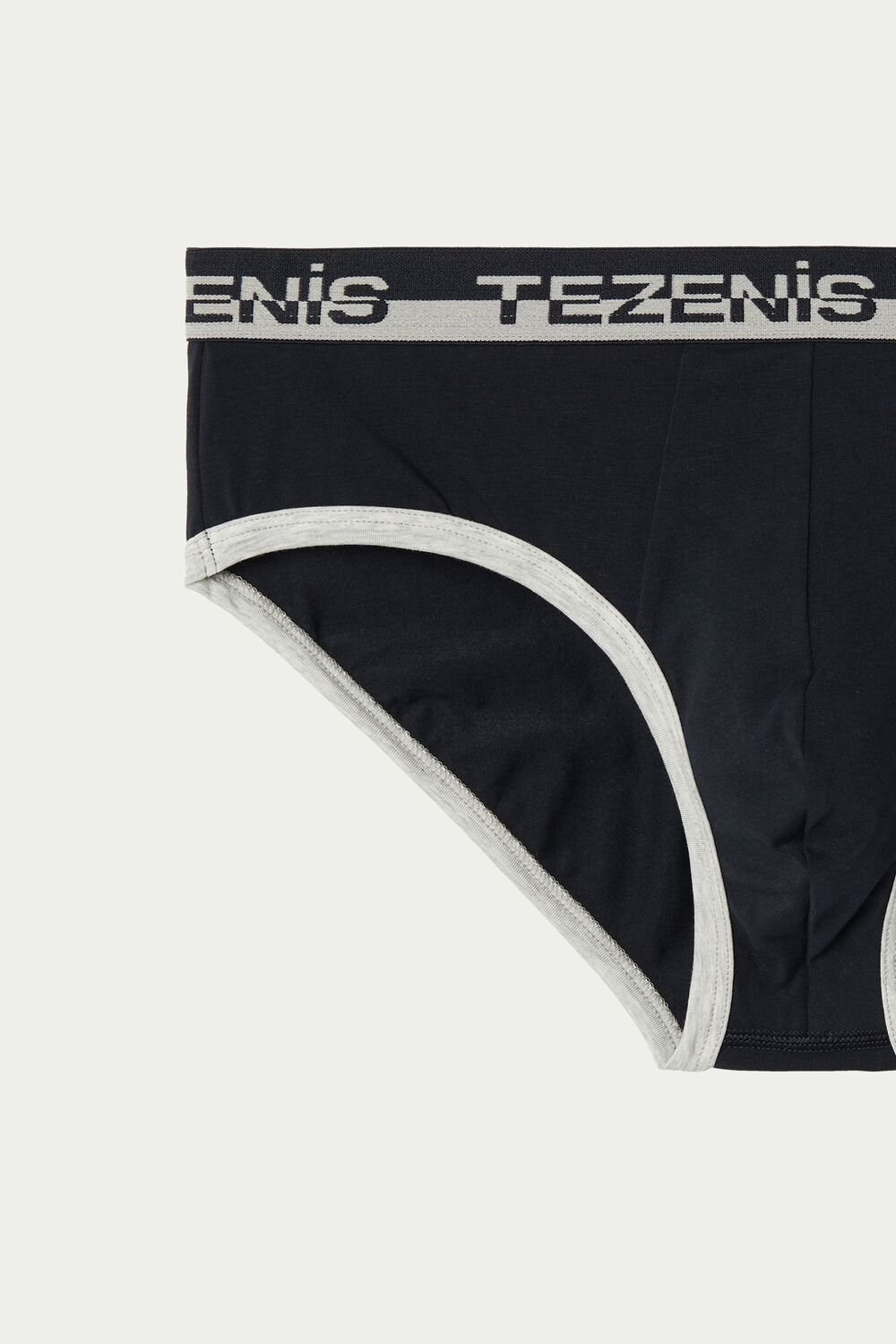 Tezenis Bawełniane Briefs with Logo Elastic Band Niebieskie Ciemny | 3812-TEUKW