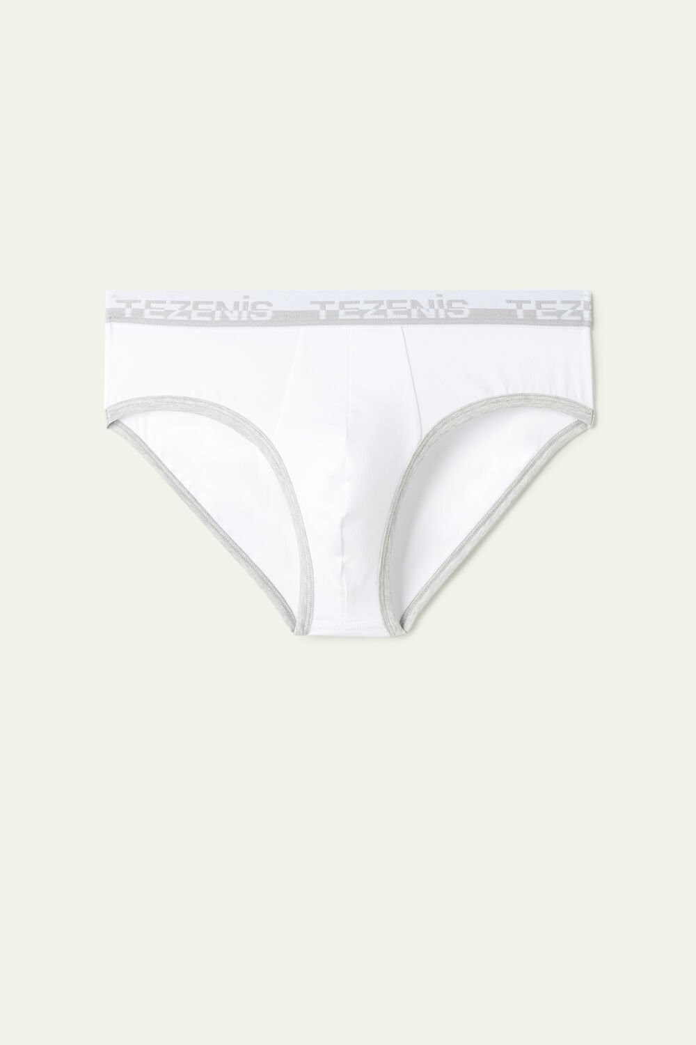 Tezenis Bawełniane Briefs with Logo Elastic Band Białe | 8254-MLSPO