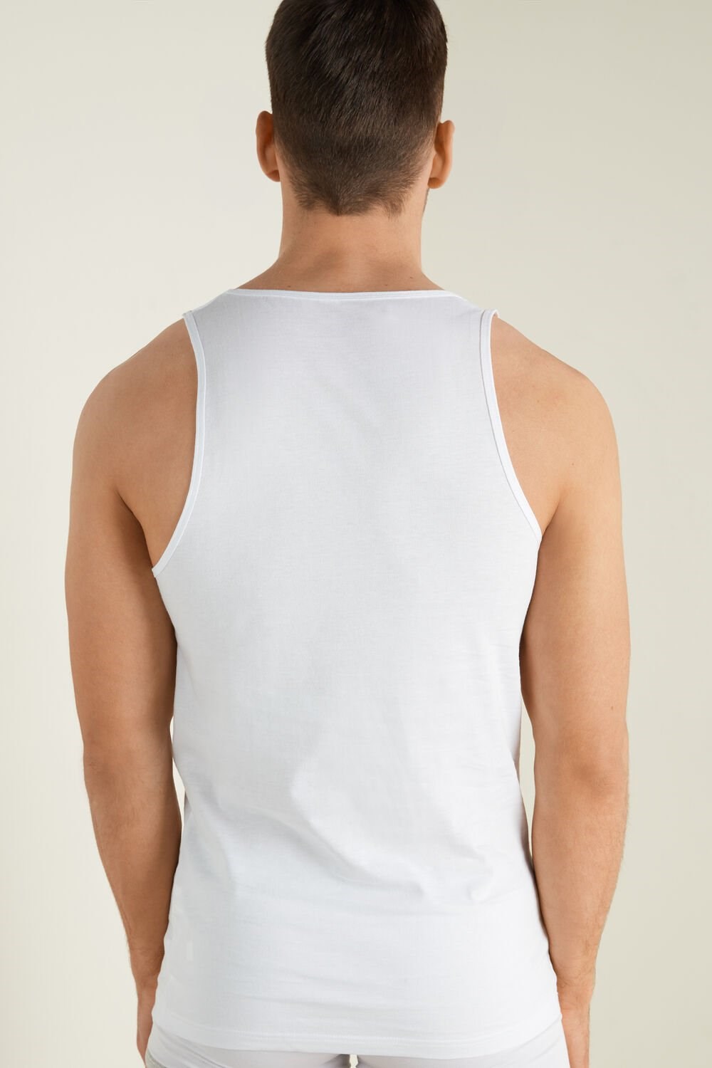 Tezenis Bawełniane Jersey Undershirt Białe Białe | 4173-BXMID