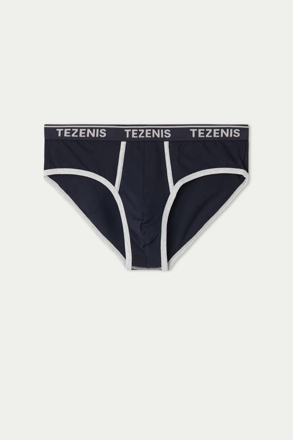 Tezenis Bawełniane Logo Briefs with Contrasting Edging Niebieskie Ciemny | 7820-WVZGJ