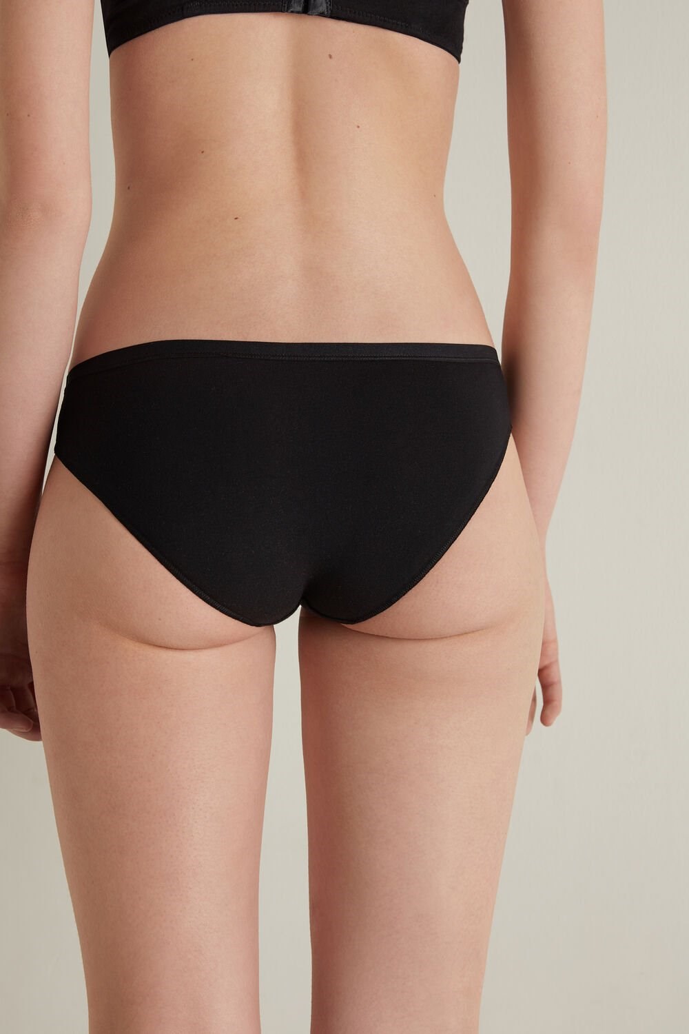 Tezenis Bawełniane Panties Czarne Czarne | 7520-TOGNR