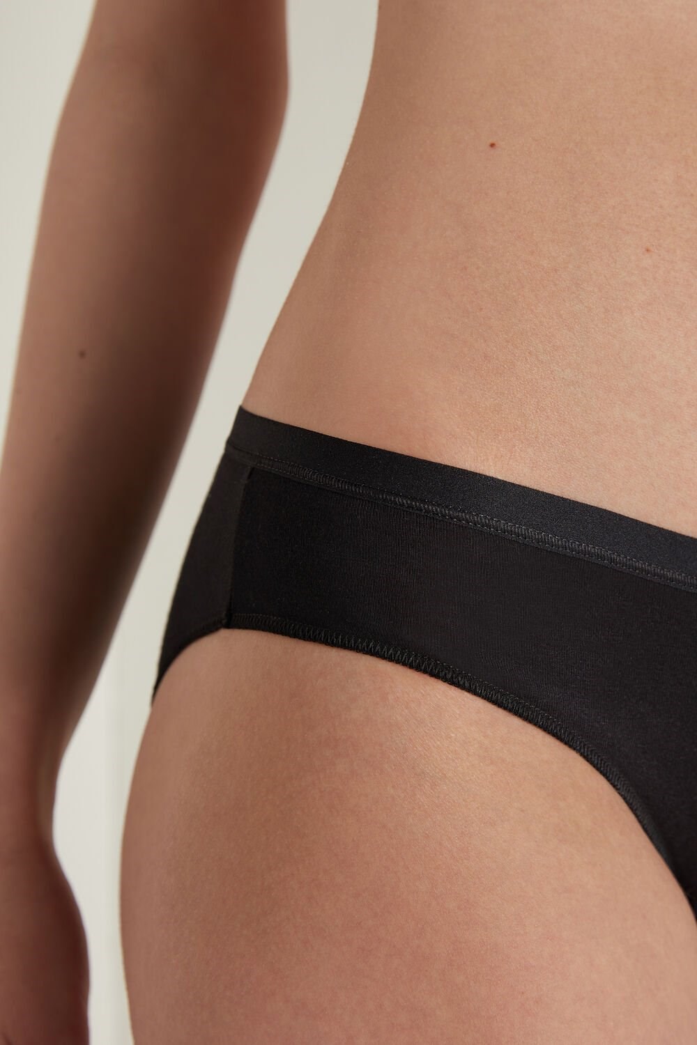 Tezenis Bawełniane Panties Czarne Czarne | 7520-TOGNR