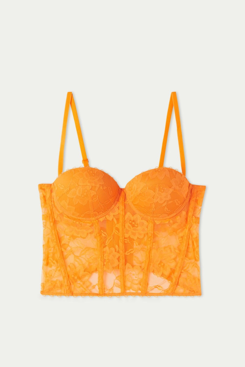 Tezenis Blooming Koronkowe Bandeau Bra Top Pomarańczowe Pomarańczowe | 4967-JIWVU