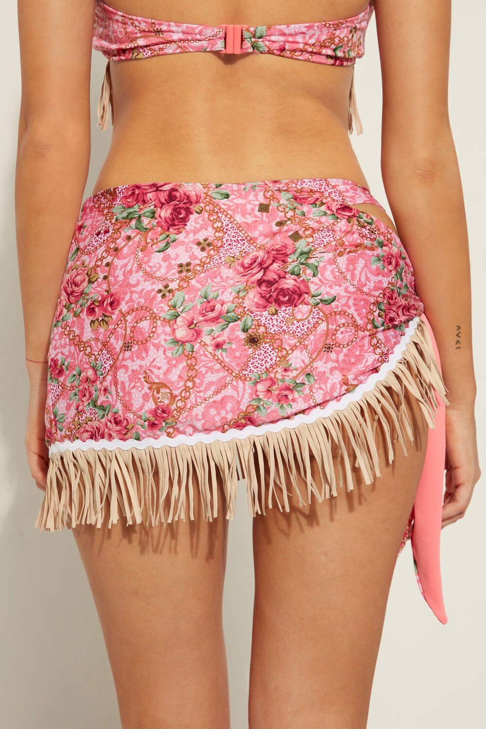 Tezenis Boho Chic Side-Tie Pareo Mini Skirt Różowe | 8307-QINMK