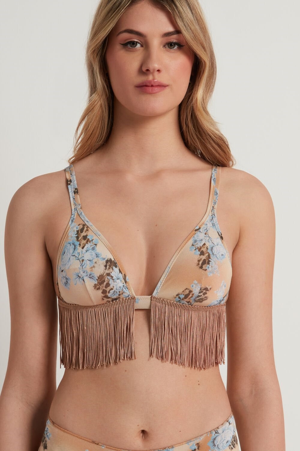 Tezenis Country Flowers Triangle Bra Brązowe Panterka | 8712-AWNZQ