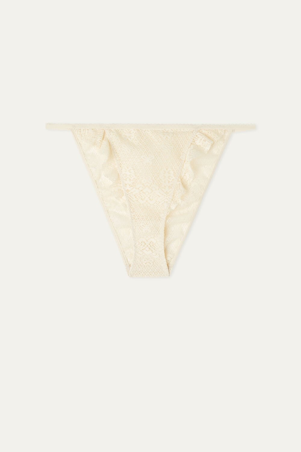 Tezenis Country Pointelle Ruffle String Panties Ivory Ecru 265v | 1693-IGVTF