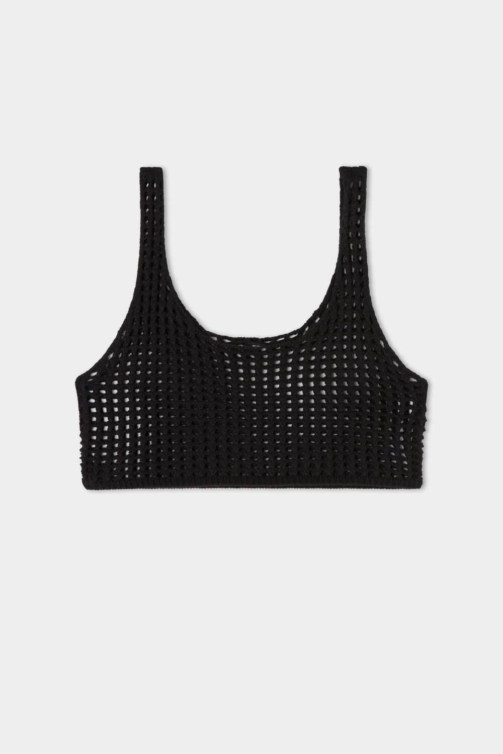 Tezenis Crop Top in Mesh Crochet Czarne Czarne | 0417-DVYRU