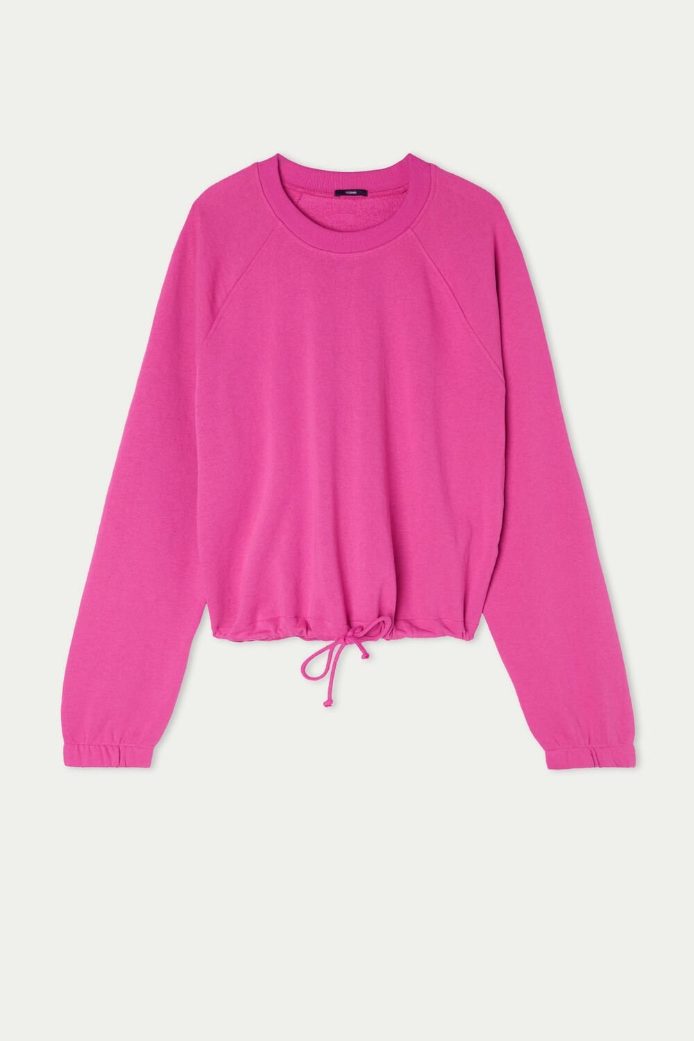 Tezenis Cropped Long-Sleeve Sweatshirt with Drawstring Różowe Fuksja Różowe | 2516-EJNCV