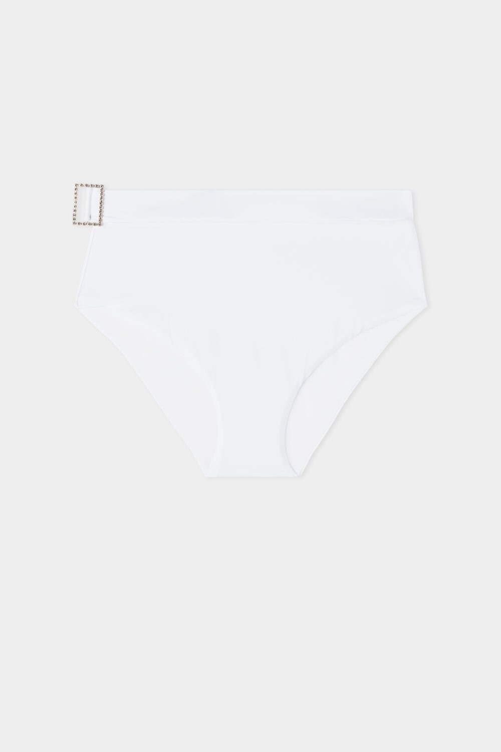 Tezenis Crystal Klamry High Rise Bikini Bottoms Białe Białe | 2374-TJRLD