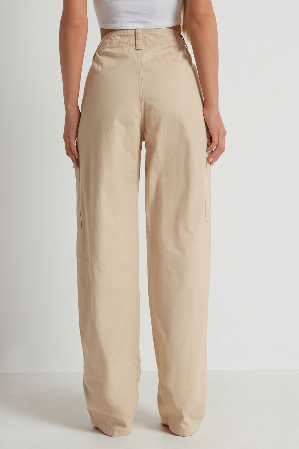 Tezenis Denim Cargo Pants Beżowe | 4190-IKSHZ