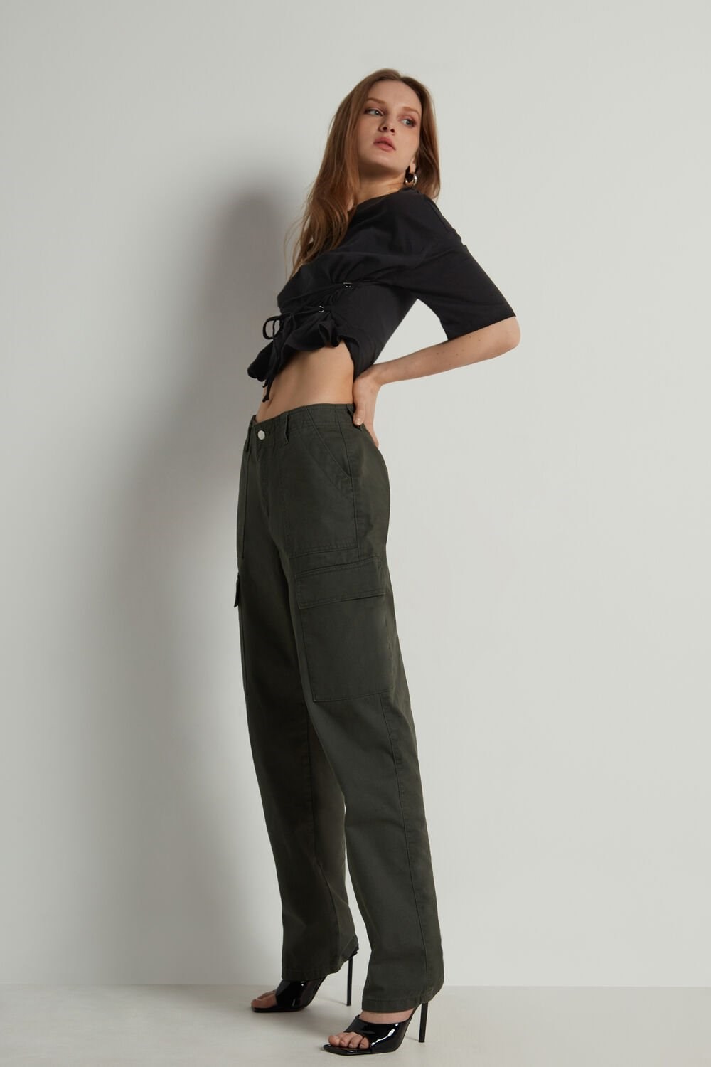 Tezenis Denim Cargo Pants Zielone Zielone | 5813-SGAHD