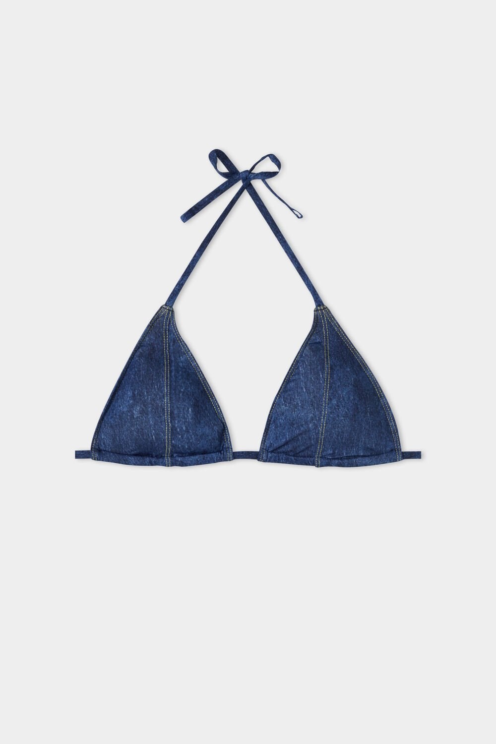 Tezenis Denim Removable Cup Triangle Bikini Top Niebieskie | 1365-ZTERS