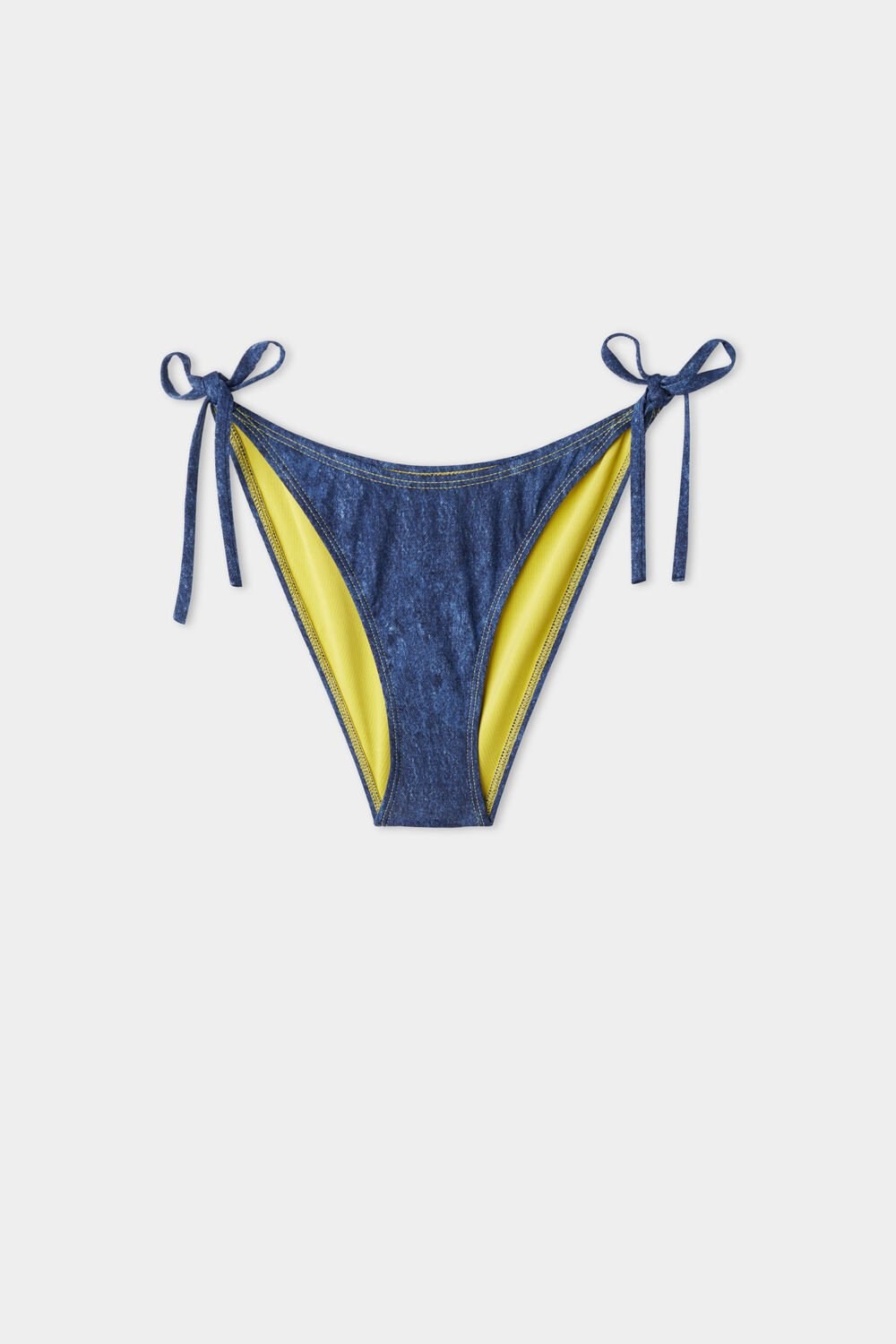 Tezenis Denim Side Tie Bikini Bottoms Niebieskie | 3081-IXFLE