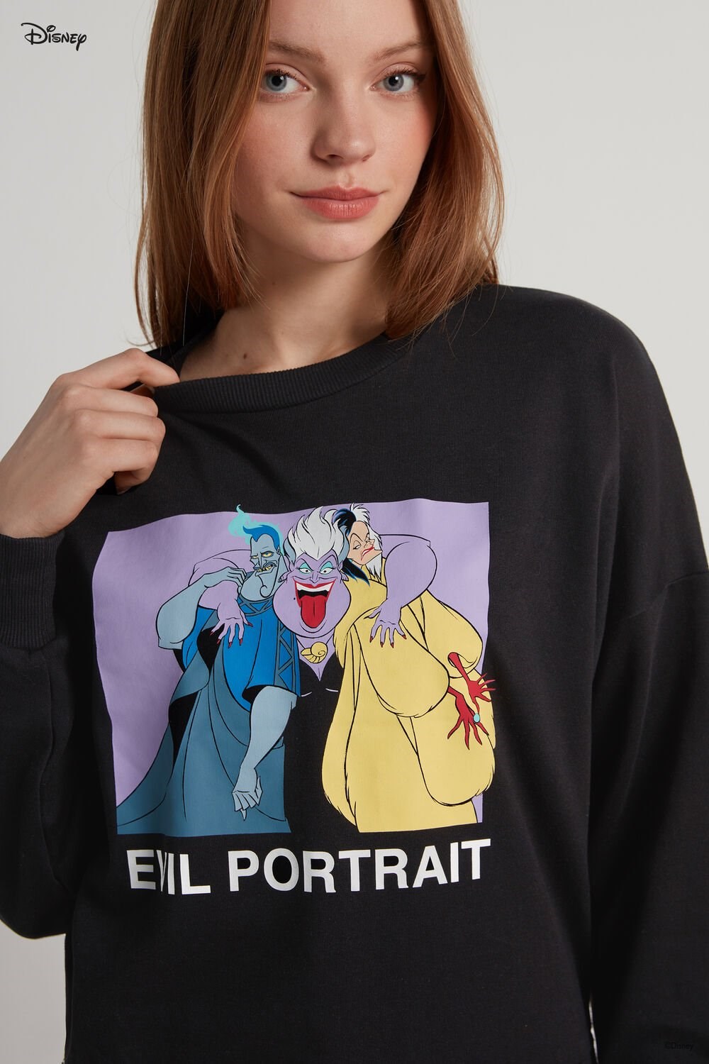 Tezenis Disney Villains Long Sleeve Crewneck Sweatshirt Czarne Czarne | 0489-LSXQP