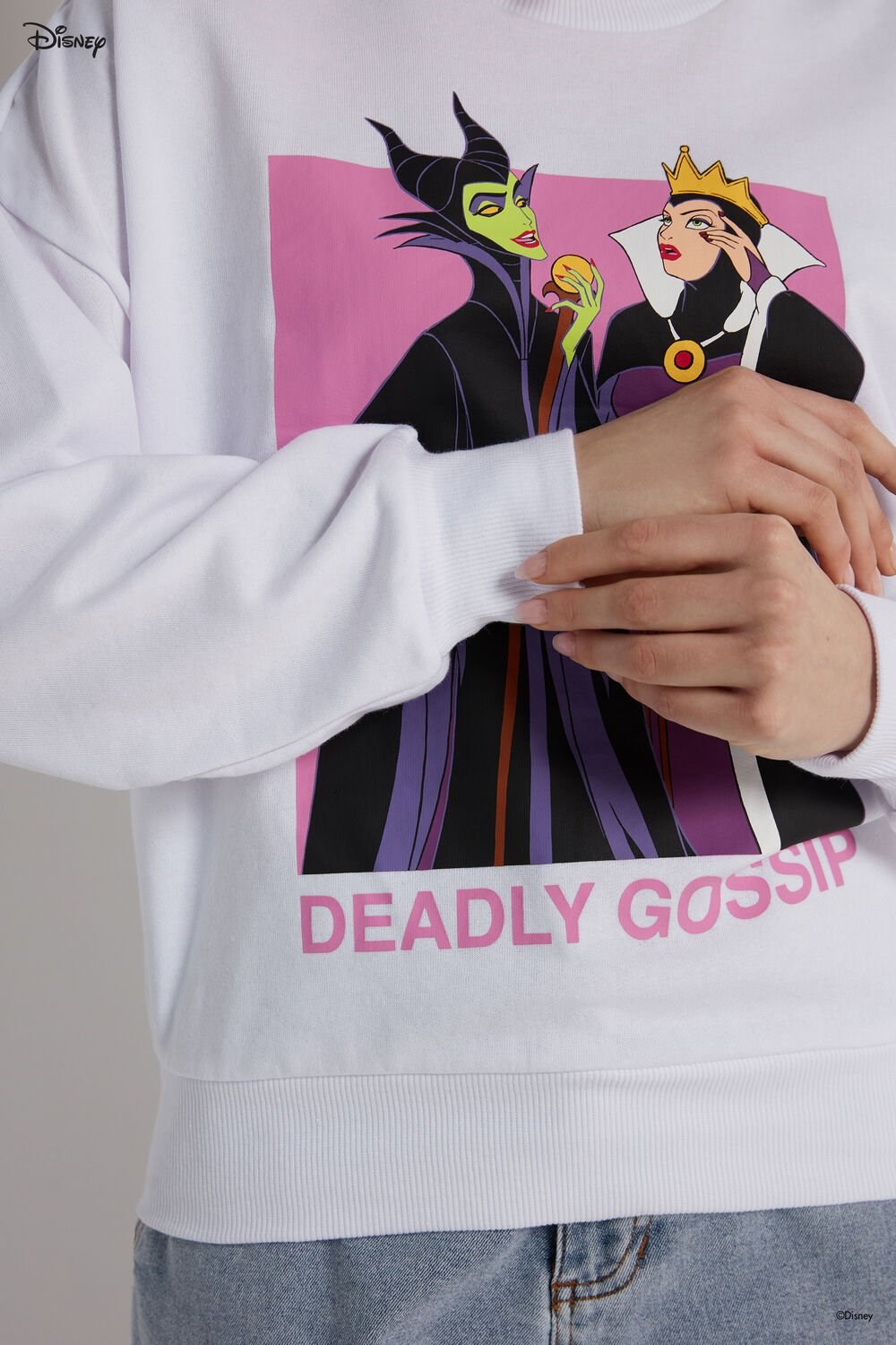 Tezenis Disney Villains Long Sleeve Crewneck Sweatshirt Białe | 8253-JGMSZ