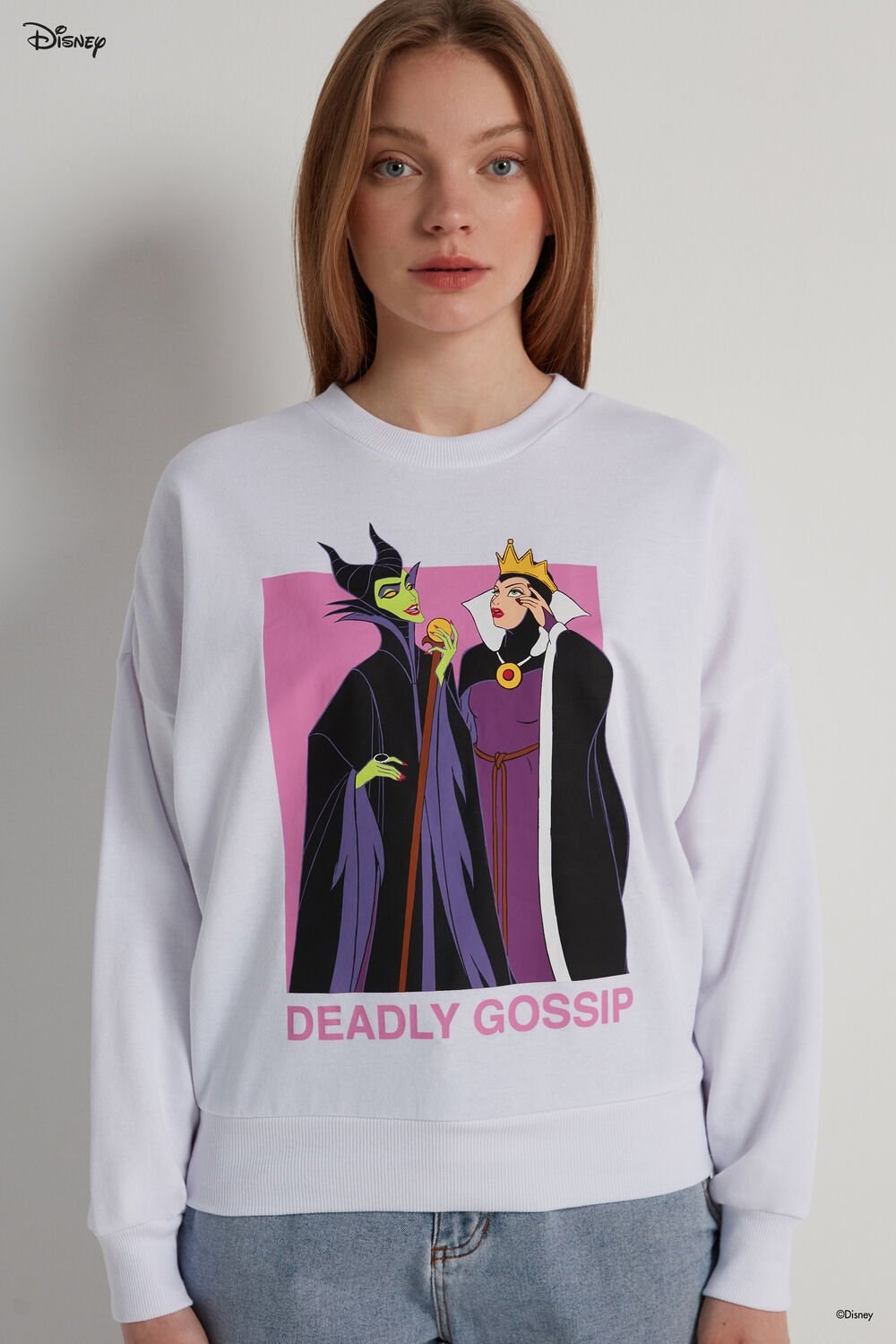 Tezenis Disney Villains Long Sleeve Crewneck Sweatshirt Białe | 8253-JGMSZ