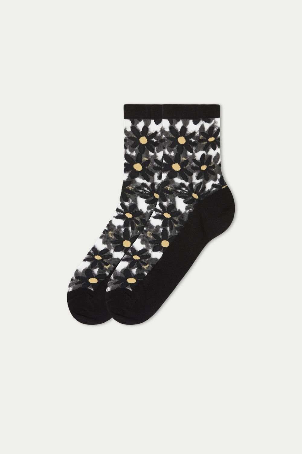 Tezenis Fancy Bawełniane Crew Socks Czarne Czarne | 8527-DYXAH