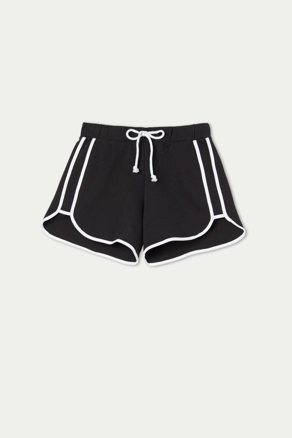 Tezenis Fleece Piping Shorts Czarne | 5179-HFVPG