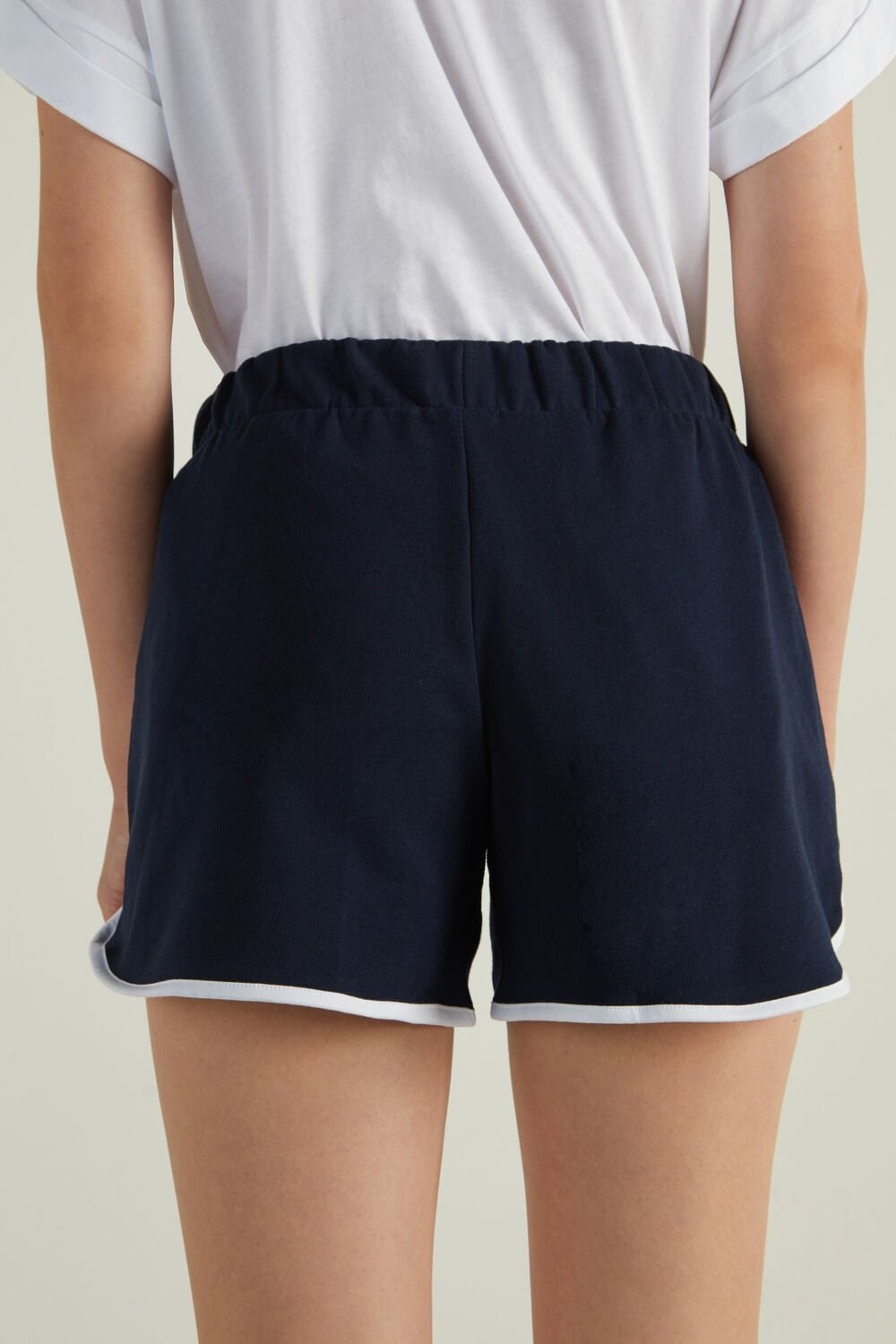 Tezenis Fleece Piping Shorts Niebieskie | 7986-YKNOV