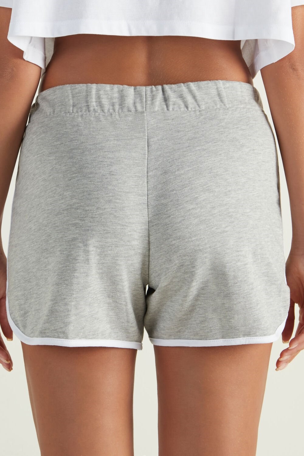 Tezenis Fleece Piping Shorts Szare Głęboka | 4293-FQOGI