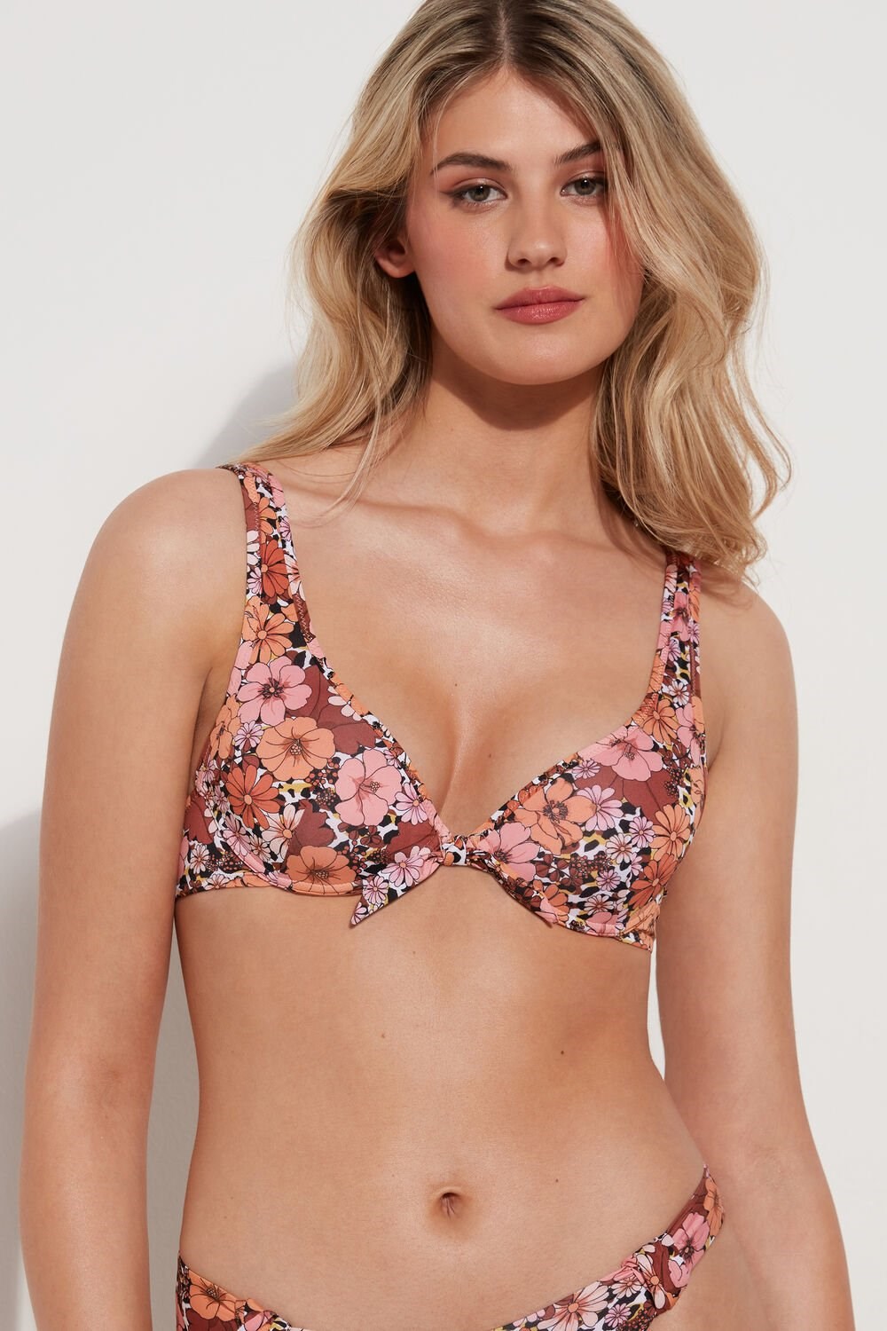 Tezenis Flower Animal Print Push-Up Bikini Top Floral Floral Animal Print 581v | 6709-UMXJY