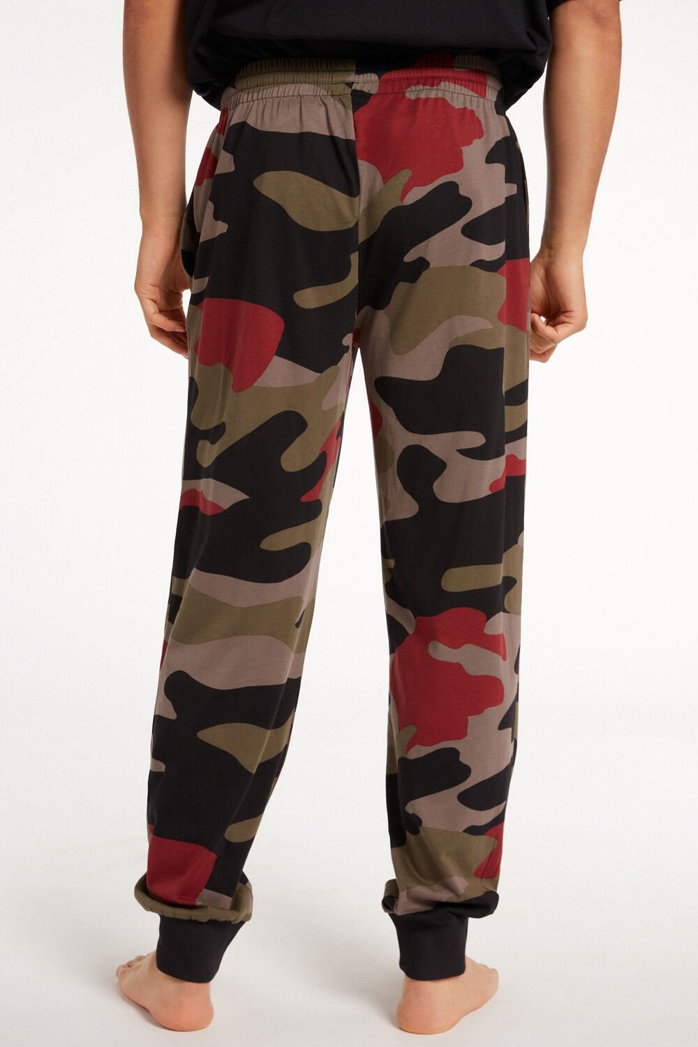 Tezenis Full Length Bawełniane Pants with Cuffs Kolorowe Czarne Camo | 7459-XJIVF