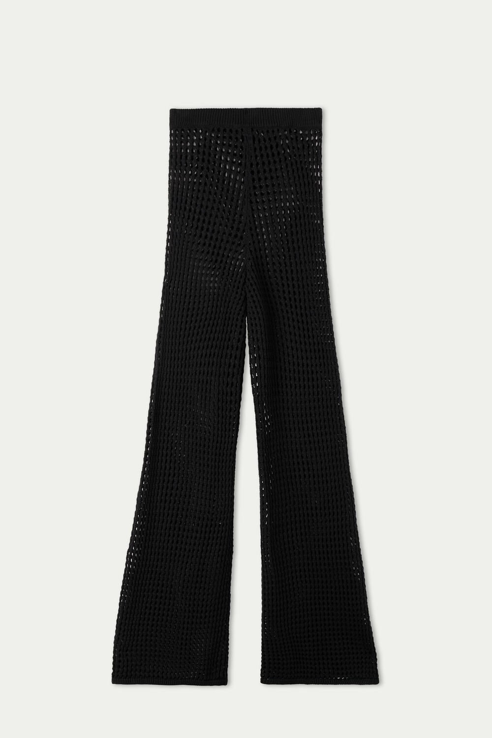 Tezenis Full Length Palazzo Pants in Mesh Crochet Czarne Czarne | 4176-WTACL