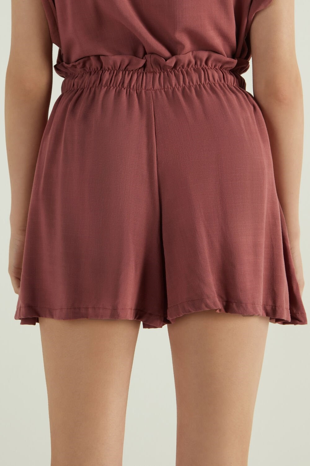 Tezenis Gathered High Rise Cloth Shorts Czerwone Czerwone | 6489-SEPGR