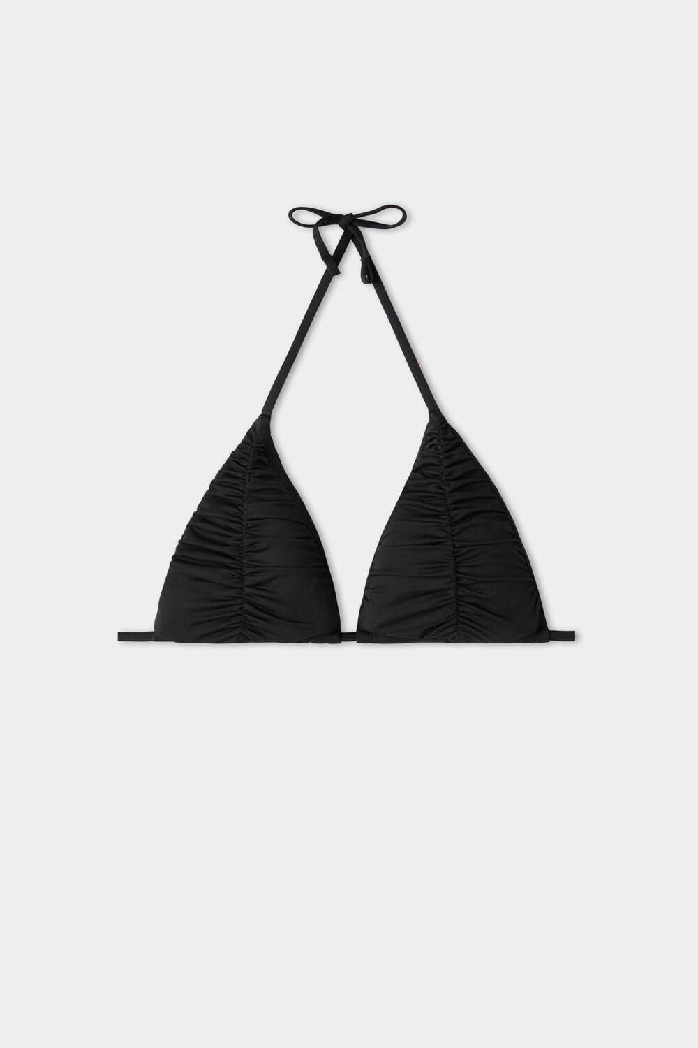 Tezenis Gathered Recycled Microfiber Triangle Bikini Top with Removable Padding Czarne Czarne | 5706-JTSEN