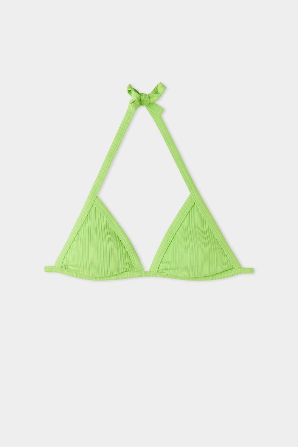 Tezenis Green Żebrowany Recycled Microfiber Triangle Bikini Top Zielone Zielone | 1648-TSEDV