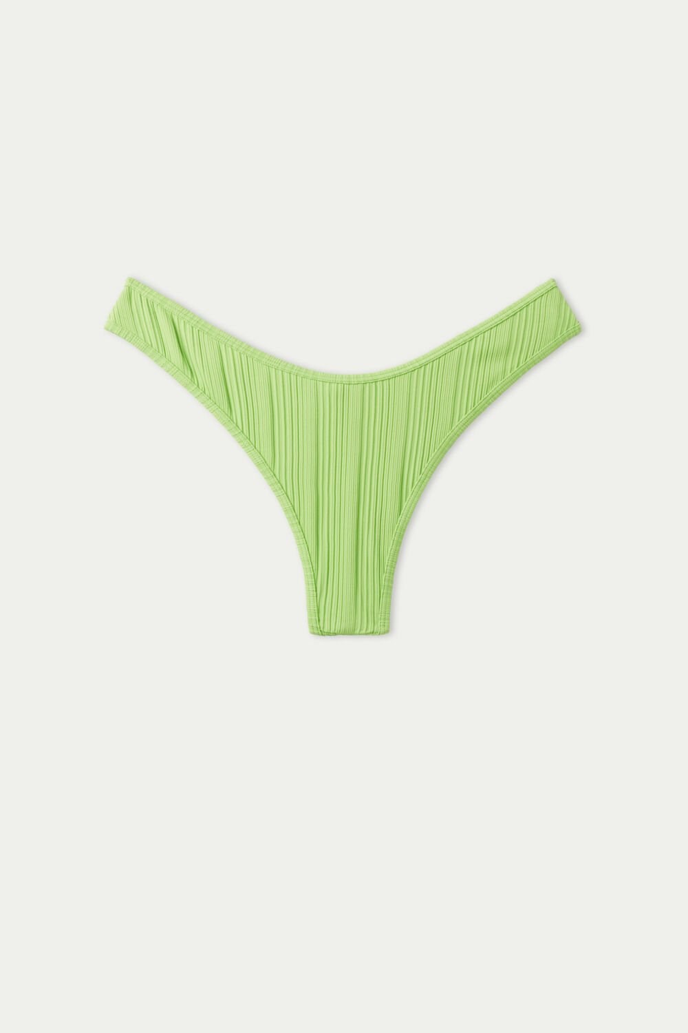 Tezenis Green Żebrowany Recycled Microfiber High-Cut Brazilian Panties Zielone Zielone | 4695-FBZWM