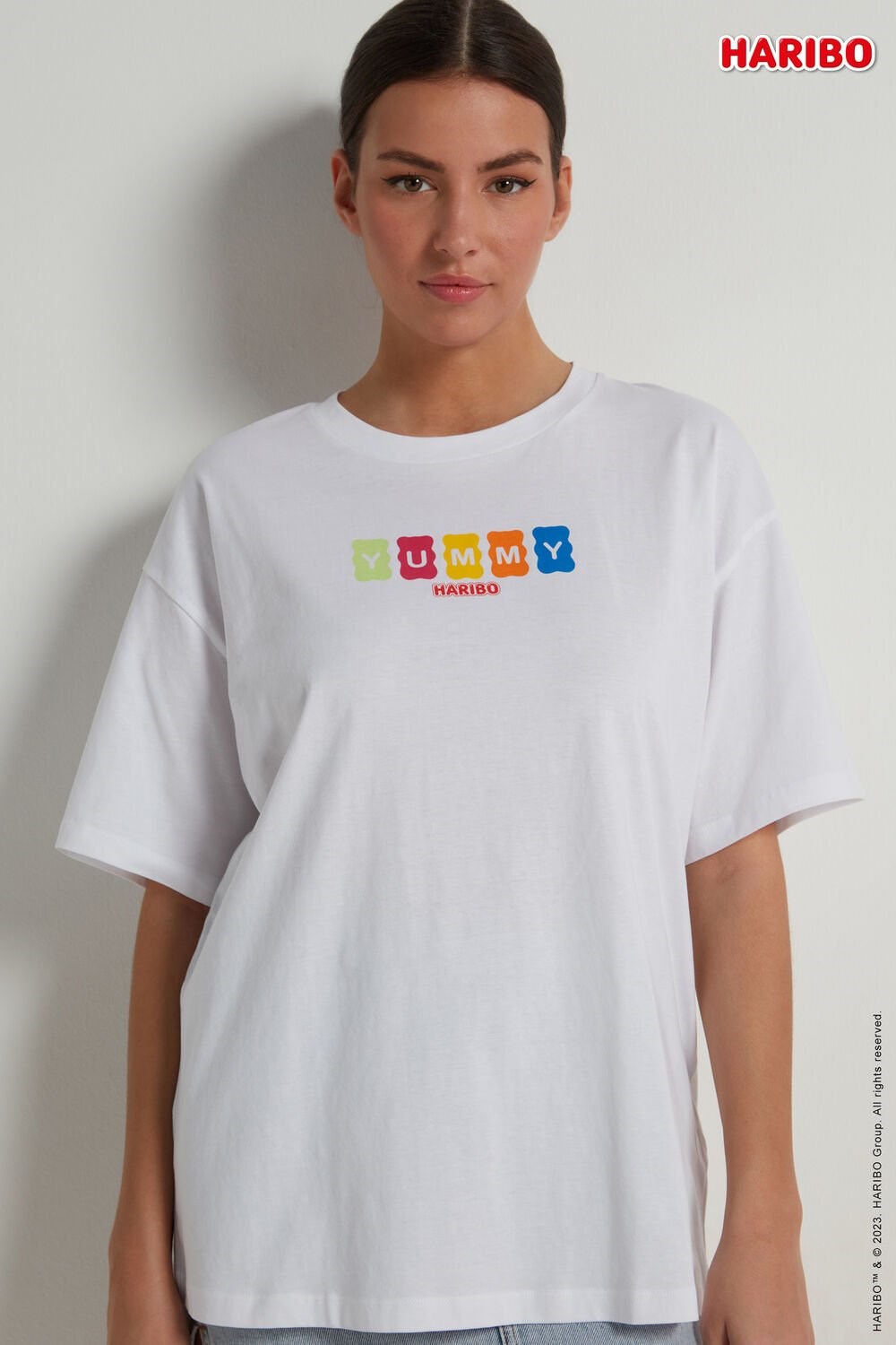 Tezenis Haribo Dropped Shoulder T-Shirt Białe | 1932-SMNDE