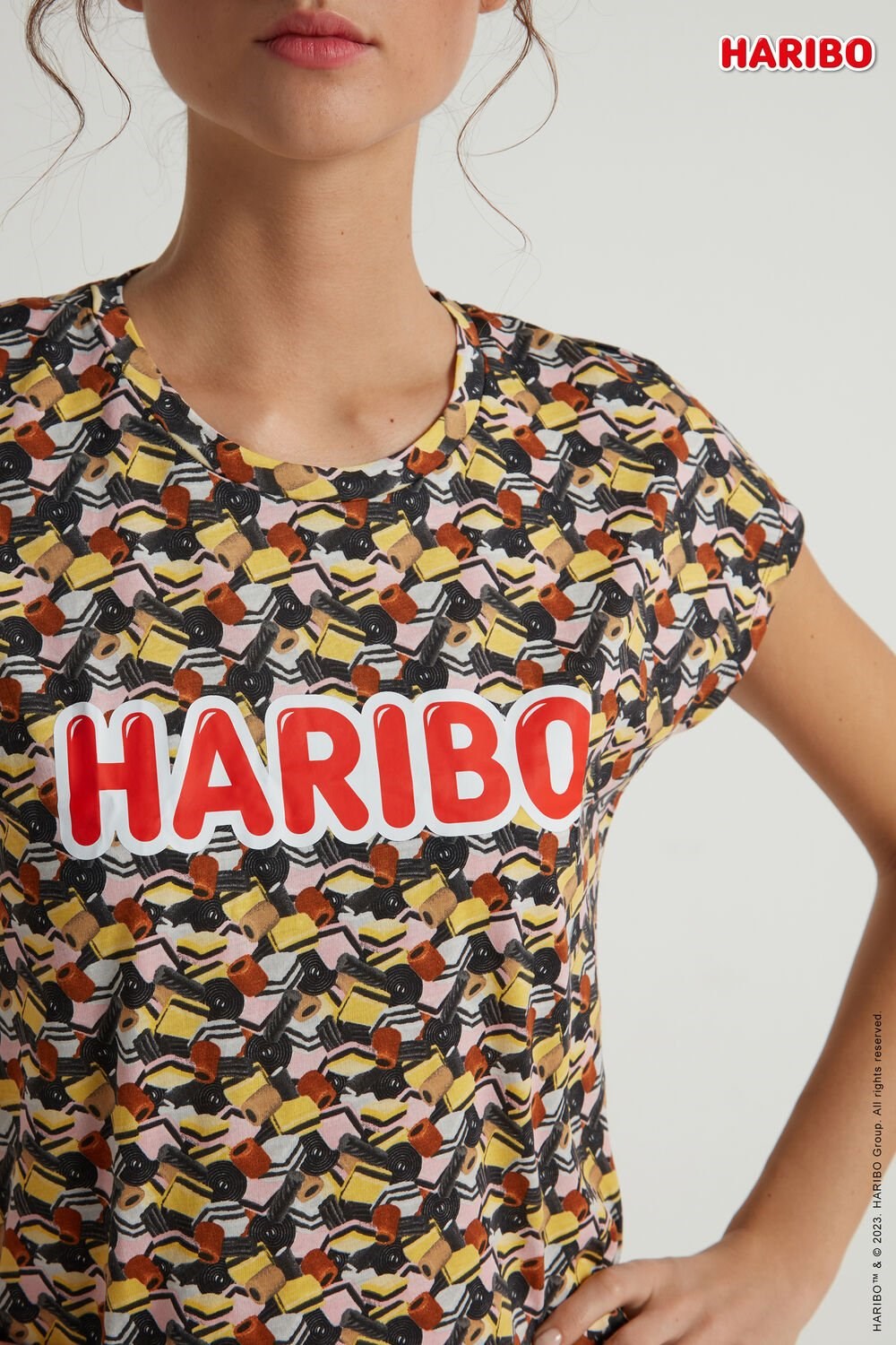 Tezenis Haribo Licorice Krótkie Bawełniane Pajamas Różowe | 1602-MGZSW