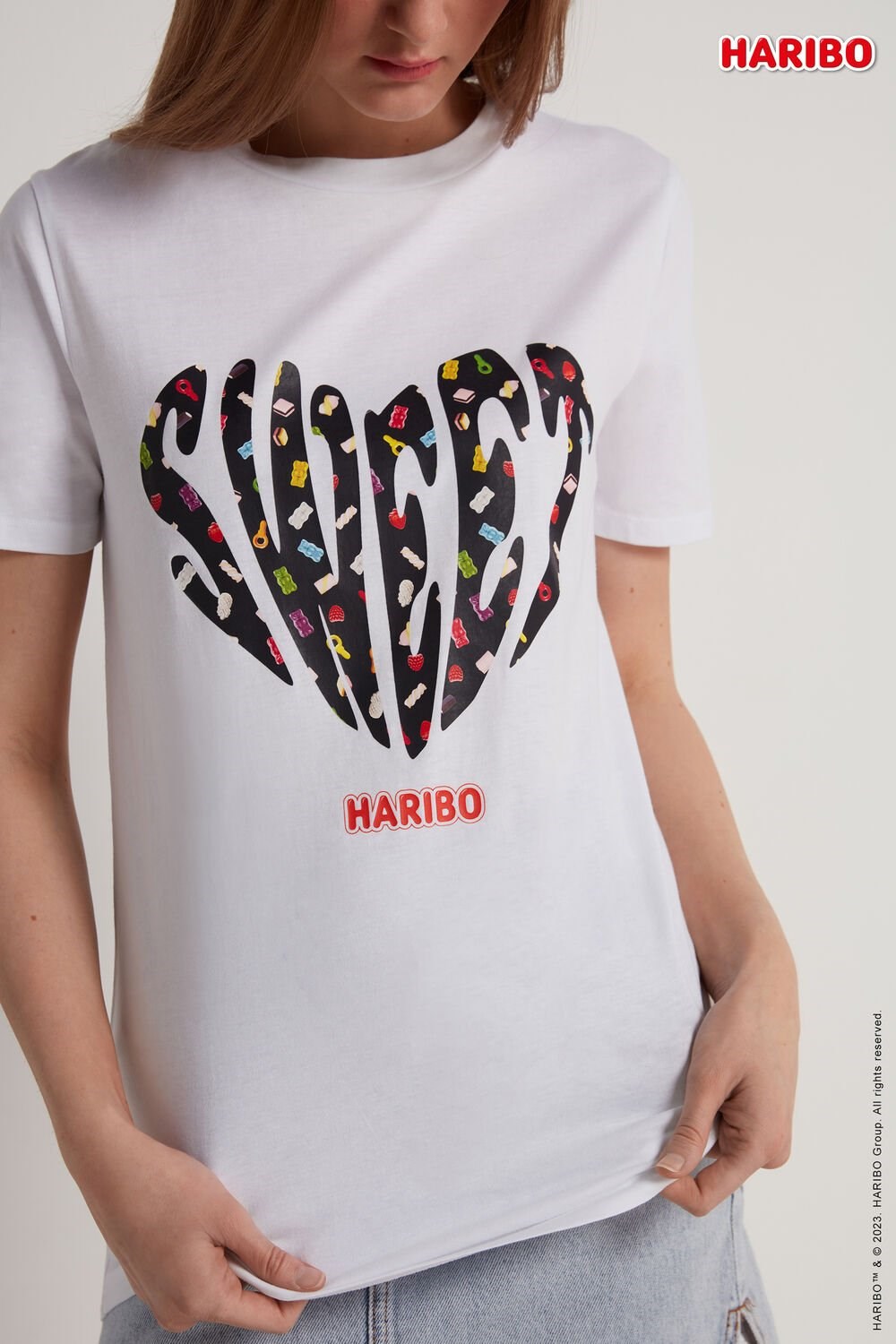 Tezenis Haribo Text T-Shirt Białe | 3059-MTVQX